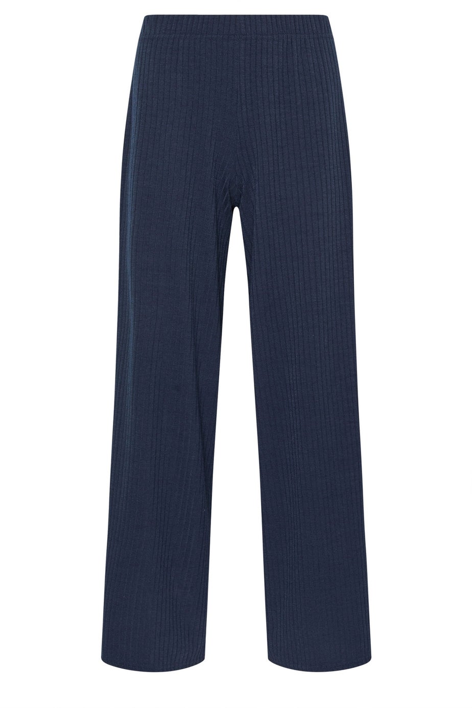 PixieGirl Petite Navy Blue Ribbed Wide Leg Trousers