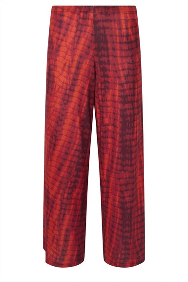 PixieGirl Petite Red Snake Print Wide Leg Trousers