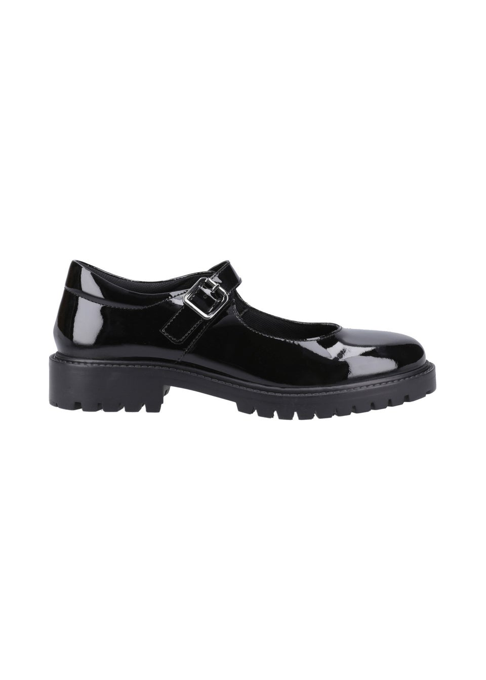 Hush Puppies Black Aurora Patent Senior Shoe