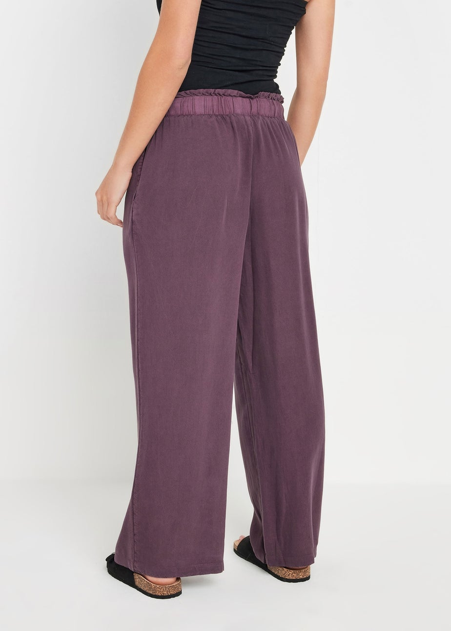 PixieGirl Petite Purple Acid Wash Wide Leg Trousers
