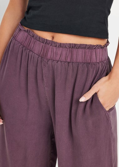 PixieGirl Petite Purple Acid Wash Wide Leg Trousers