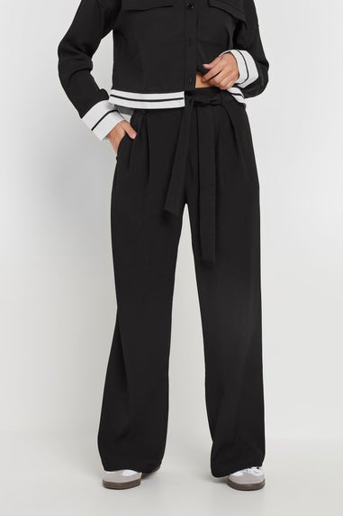 PixieGirl Petite Black Woven Side Wrap Trousers