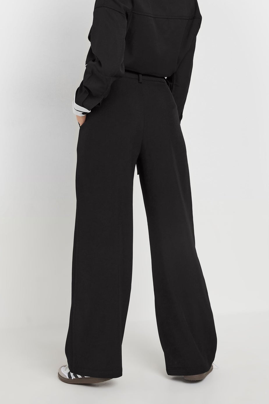 PixieGirl Petite Black Woven Side Wrap Trousers