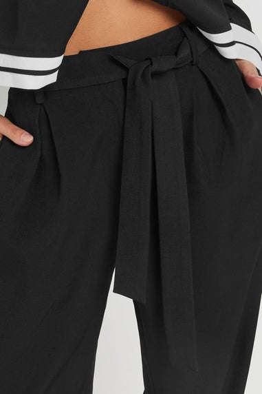 PixieGirl Petite Black Woven Side Wrap Trousers