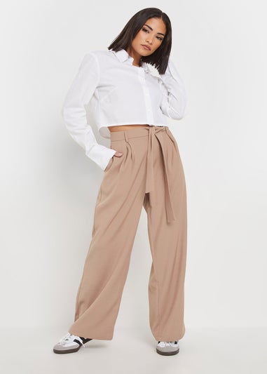 PixieGirl Petite Blush Pink Woven Side Wrap Trousers