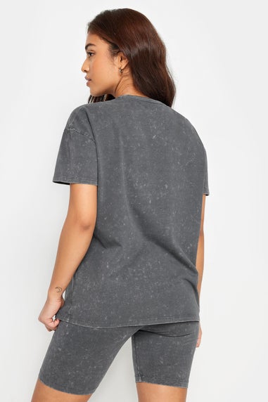 PixieGirl Petite Grey Acid Wash T-Shirt