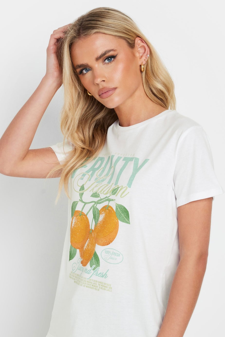 Pixiegirl White Cotton Fruity Graphic T-Shirt