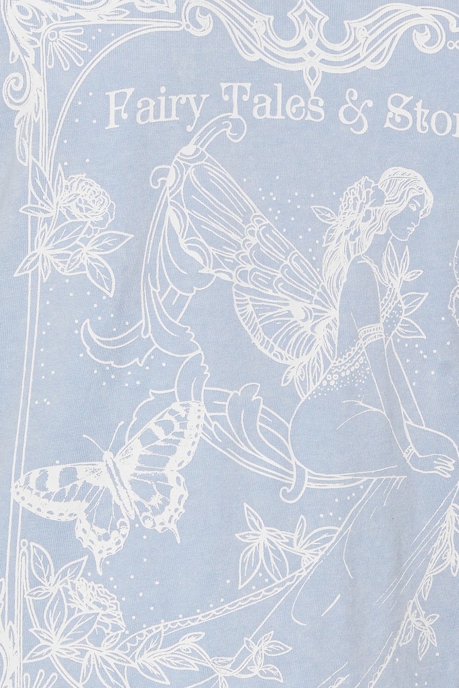 Pixiegirl Light Blue Vintage Romance Slogan T-Shirt