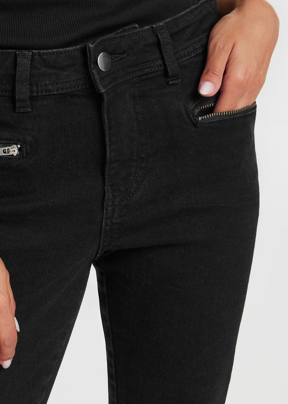 PixieGirl Petite Black Stretch Zip Pocket Skinny Jeans