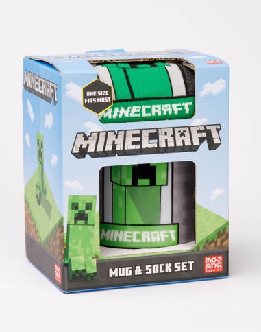 Minecraft Green Creeper Graphic Mug & Sock Gift Set