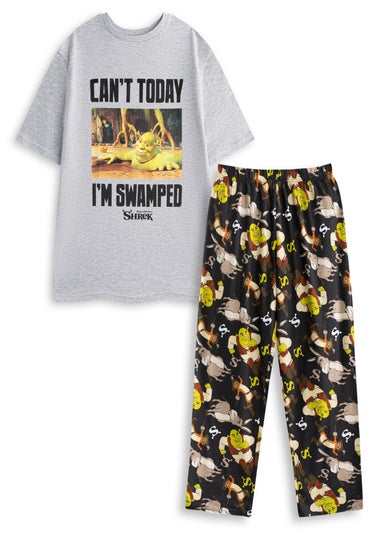 Vanilla Underground Shrek Adults Multicoloured Can't Today I'm Swamped Pyjama Set