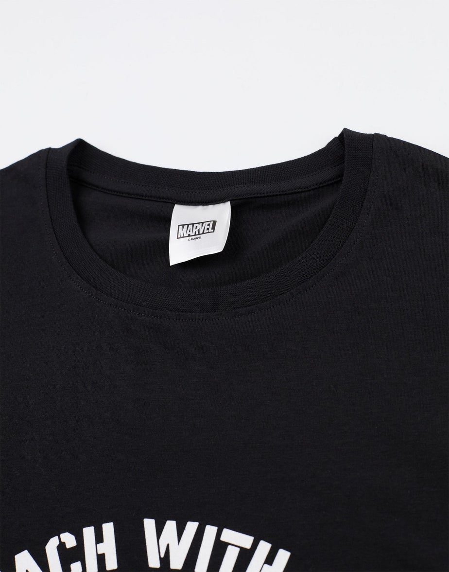 Vanilla Underground Marvel Adults Black Venom Short Sleeve Long Leg Pyjama Set