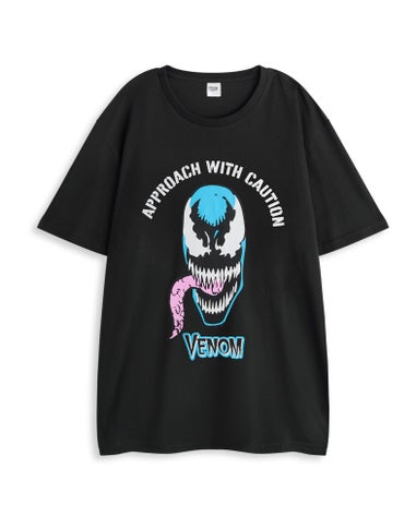 Vanilla Underground Marvel Adults Black Venom Short Sleeve Long Leg Pyjama Set