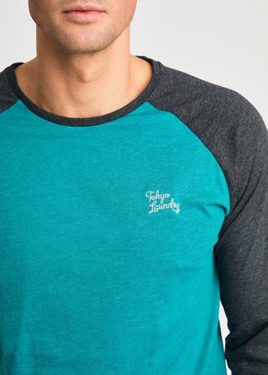 Tokyo Laundry Green Cotton 2-Piece Long Sleeve Top & Bottoms Pyjama Set