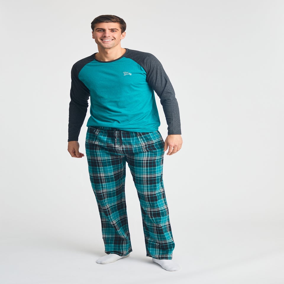 Tokyo Laundry Green Cotton 2-Piece Long Sleeve Top & Bottoms Pyjama Set