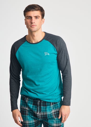 Tokyo Laundry Green Cotton 2-Piece Long Sleeve Top & Bottoms Pyjama Set