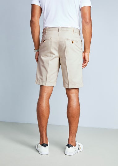 Cotton Traders Warm Cream Pleat Front Ultimate Chino Shorts