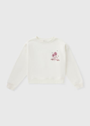 Girls Cream Celestial Flower Sweatshirt (7-15yrs)