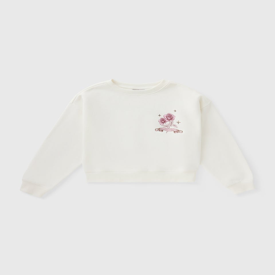Girls Cream Celestial Flower Sweatshirt (7-15yrs)