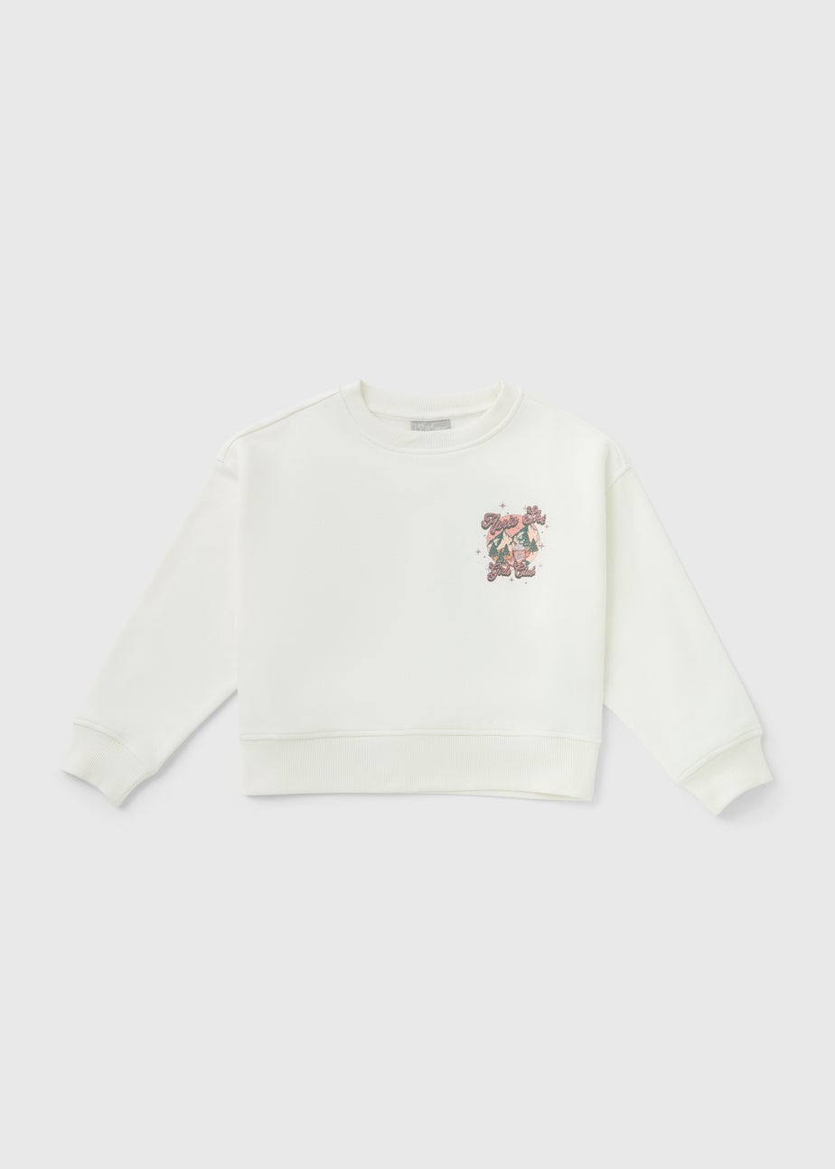 Girls Cream Apres Ski Club Sweatshirt (7-15yrs)