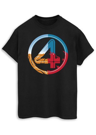 Marvel Fantastic Four Element Logo Black Graphic T-Shirt
