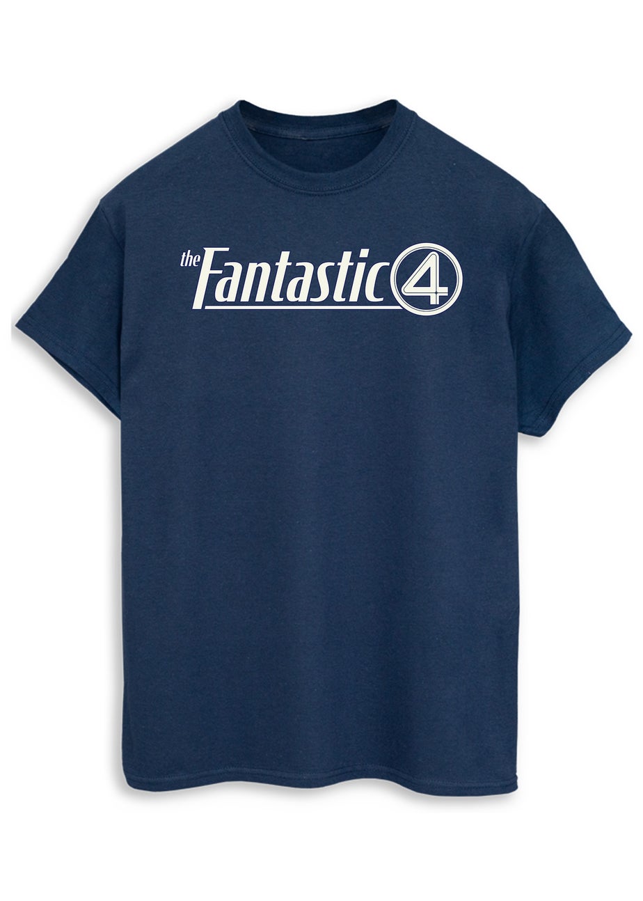 Marvel Fantastic Four Logo Navy Graphic T-Shirt