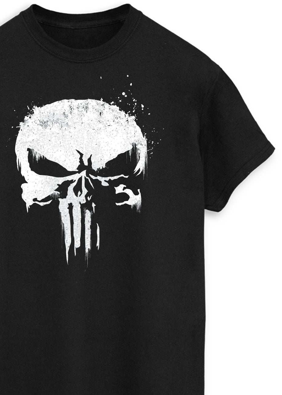 Marvel Punisher Skull Logo Black Graphic T-Shirt