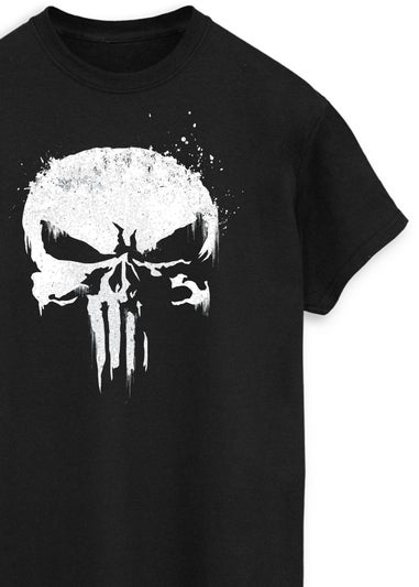 Marvel Punisher Skull Logo Black Graphic T-Shirt