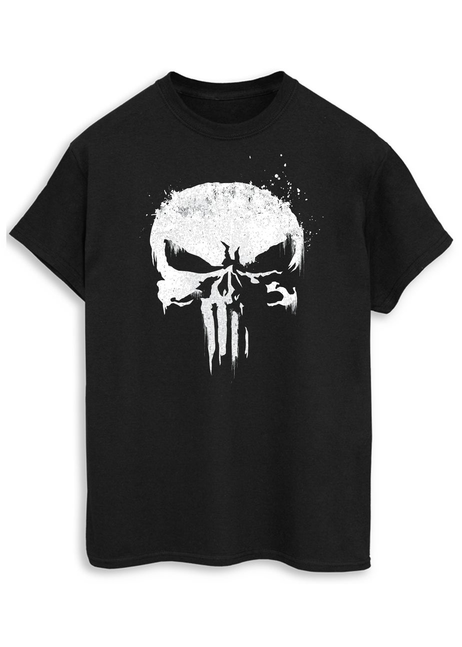 Marvel Punisher Skull Logo Black Graphic T-Shirt