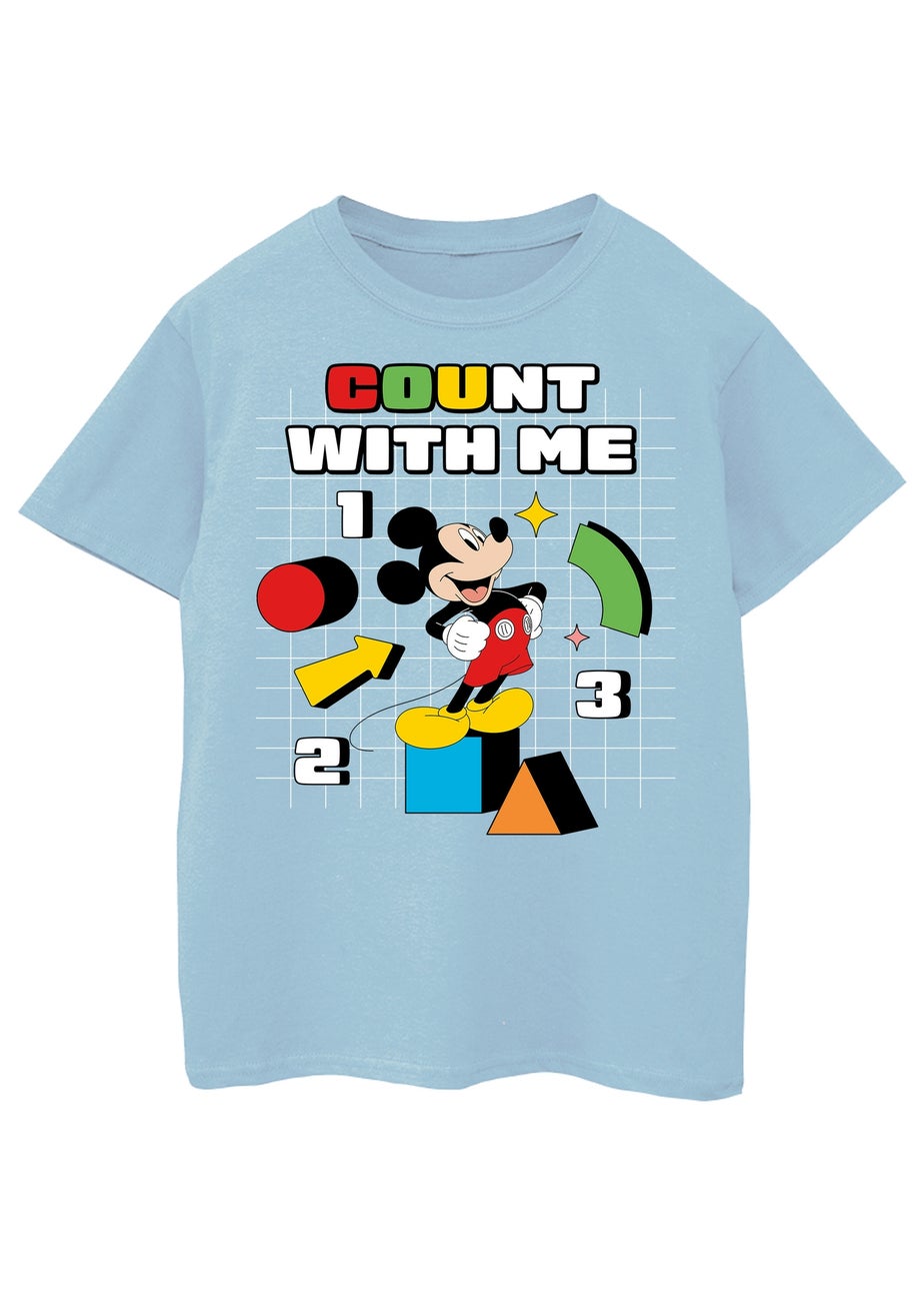 Disney Mickey Clubhouse Count With Me Kids Light Blue Graphic T-Shirt (3-13 Years)