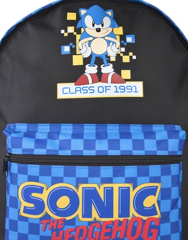 Sonic The Hedgehog Black Retro Style Gaming Backpack