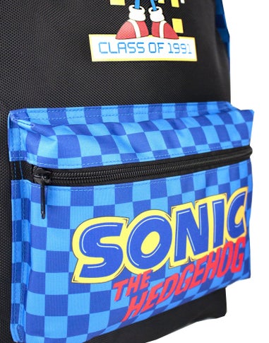 Sonic The Hedgehog Black Retro Style Gaming Backpack