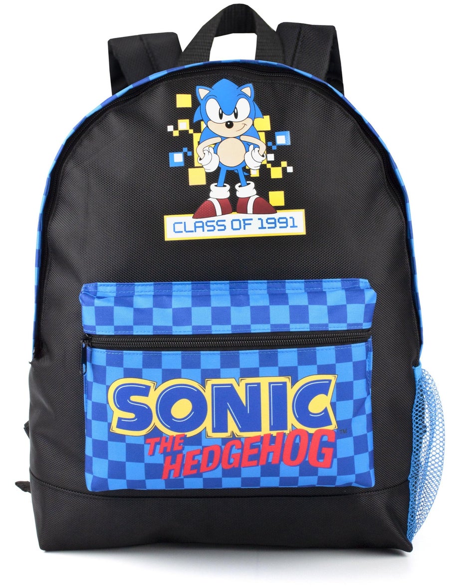 Sonic The Hedgehog Black Retro Style Gaming Backpack