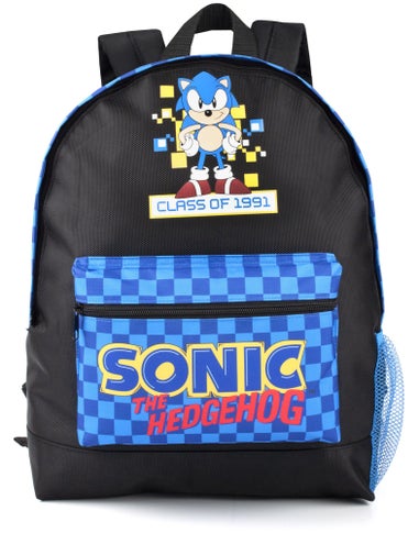 Sonic The Hedgehog Black Retro Style Gaming Backpack