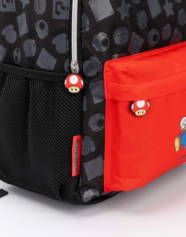 Super Mario All Over Print Black Backpack
