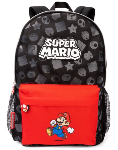 Super Mario All Over Print Black Backpack
