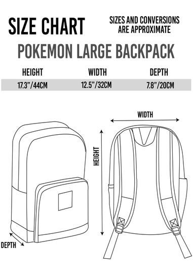 Pokemon Black Gotta Catch Em All Large Backpack