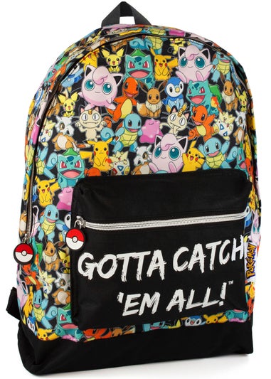 Pokemon Black Gotta Catch Em All Large Backpack