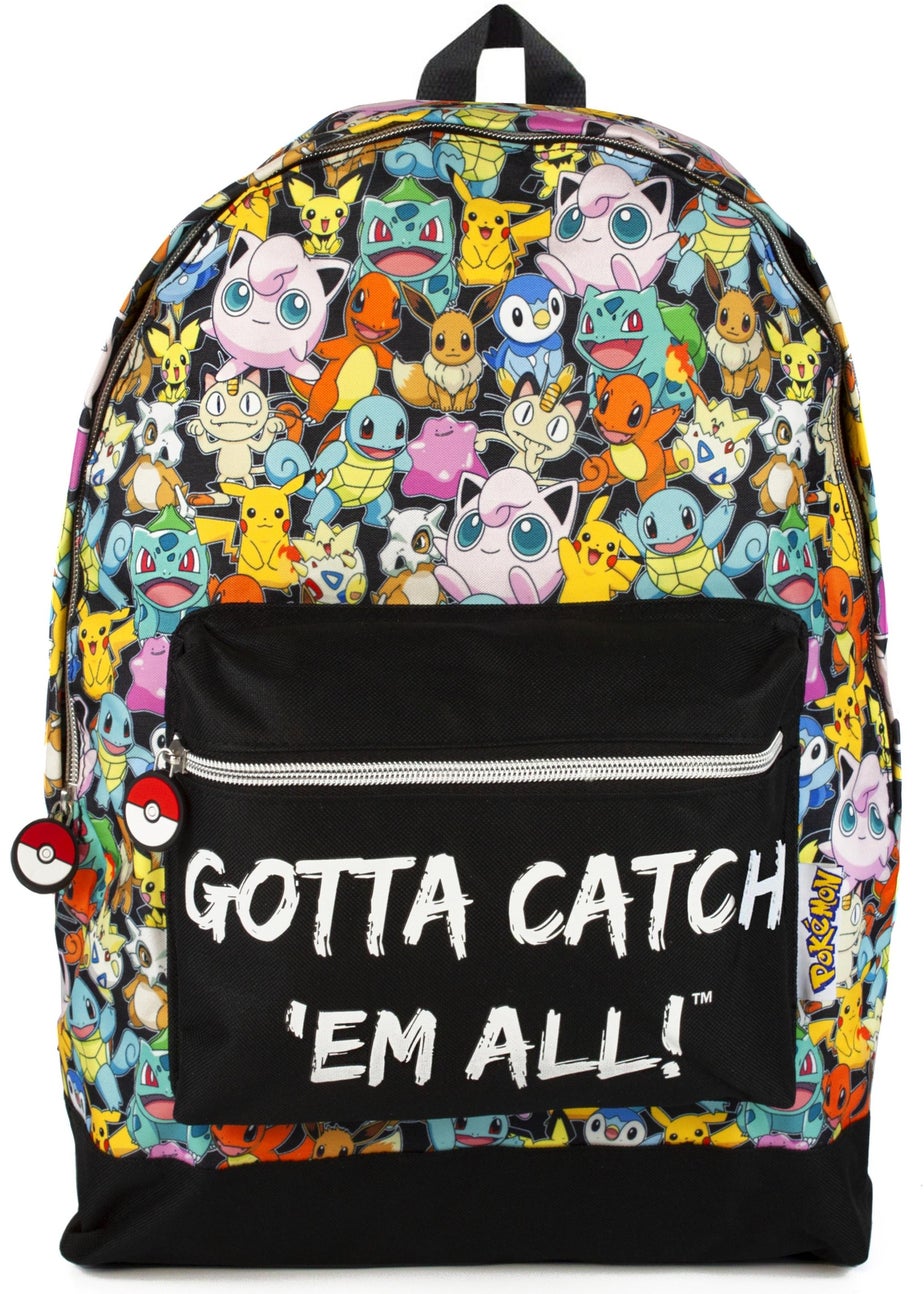 Pokemon Black Gotta Catch Em All Large Backpack