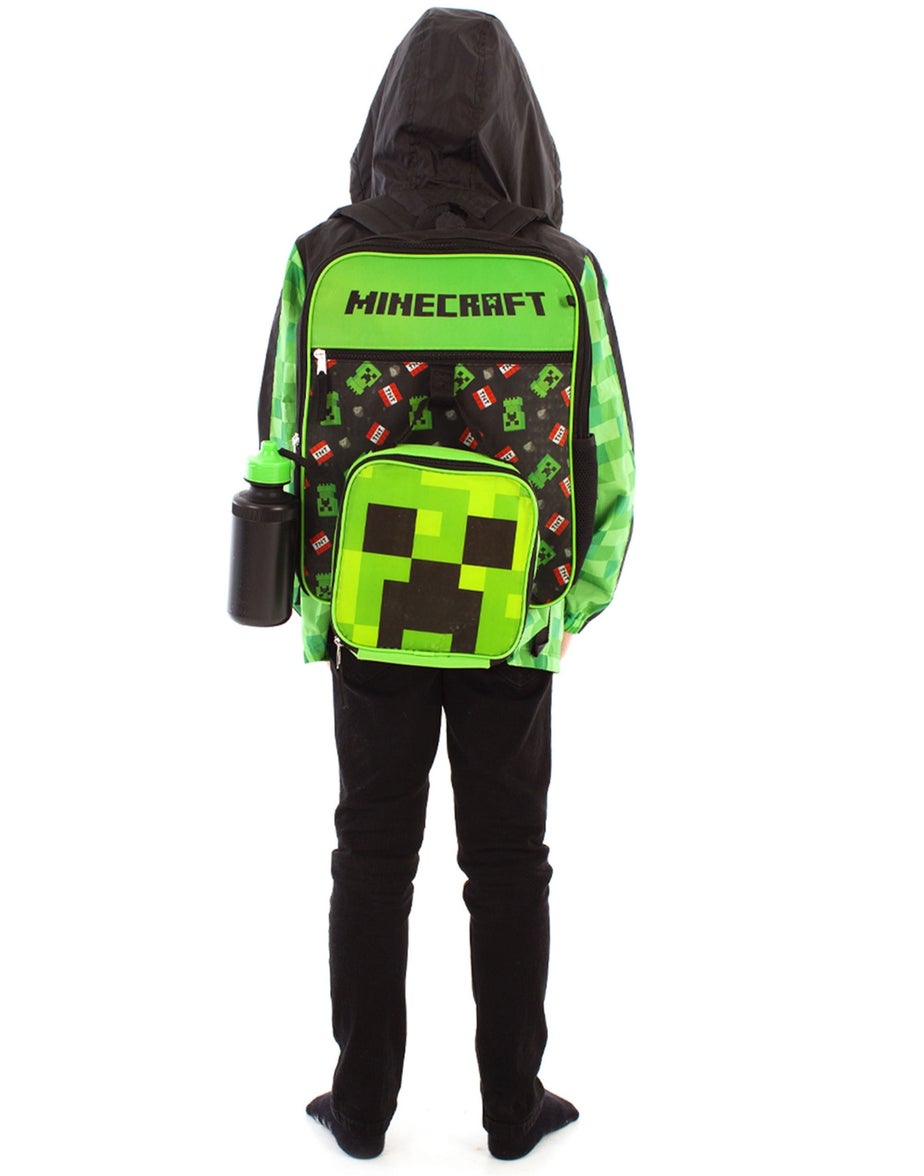 Minecraft Black Creeper & TNT 5 Piece Backpack Set