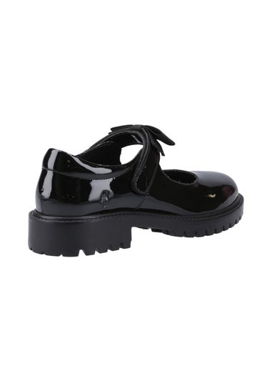 Hush Puppies Black Astrid Bow Patent Senior