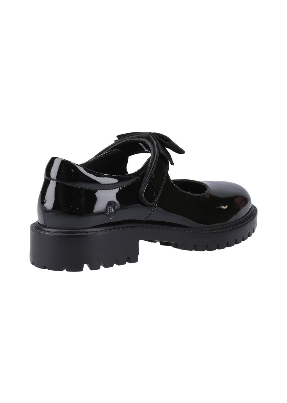Hush Puppies Black Astrid Bow Patent Senior