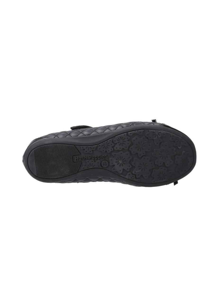 Hush Puppies Black Lottie Quilt Ballerina Junior