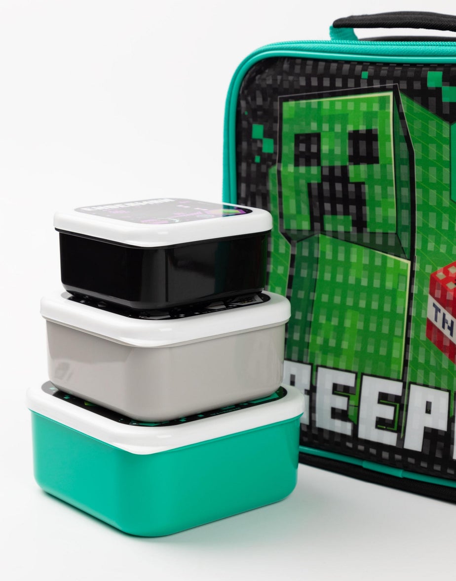 Vanilla Underground Minecraft Creeper 5 Piece Lunch Bag Set