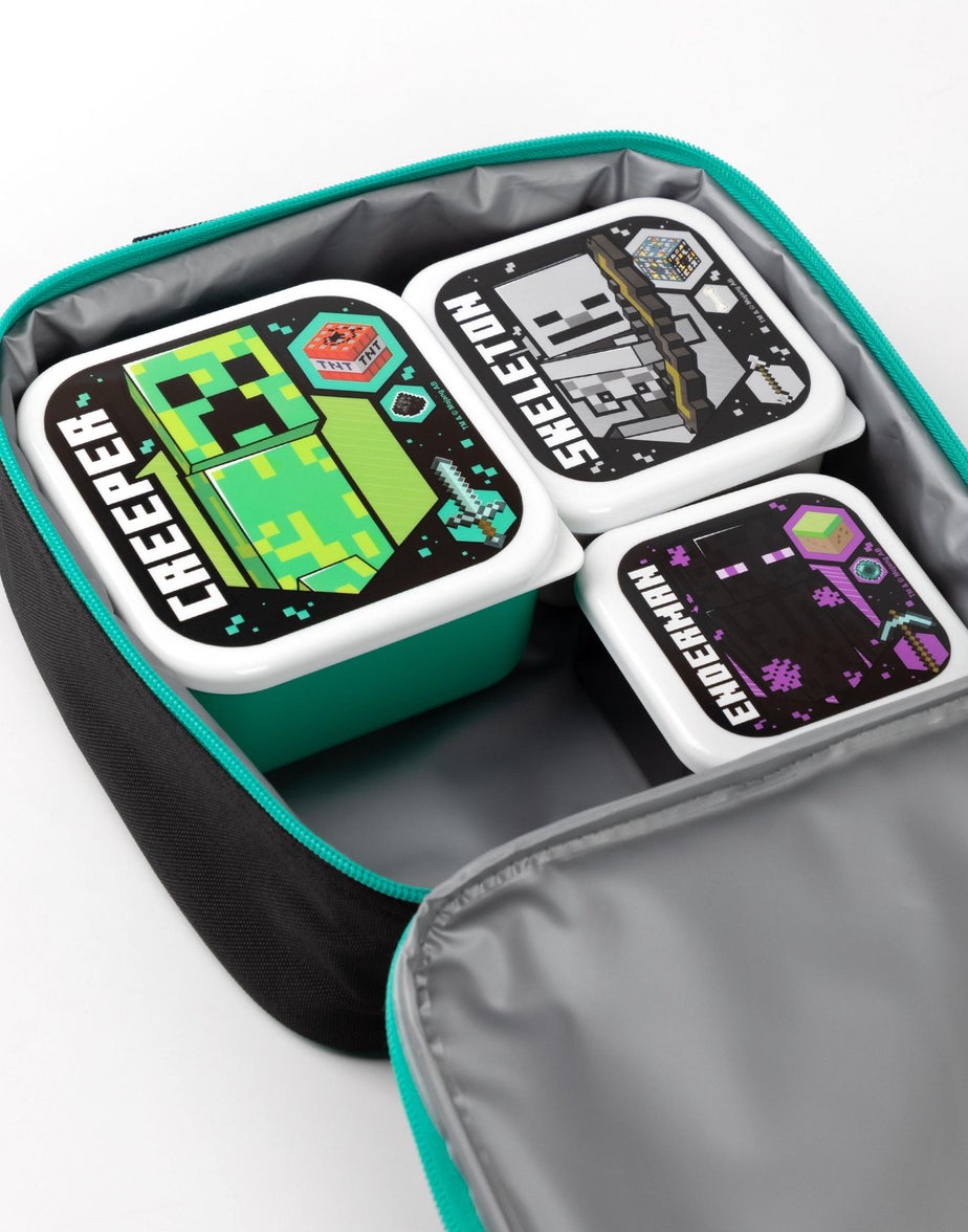 Vanilla Underground Minecraft Creeper 5 Piece Lunch Bag Set