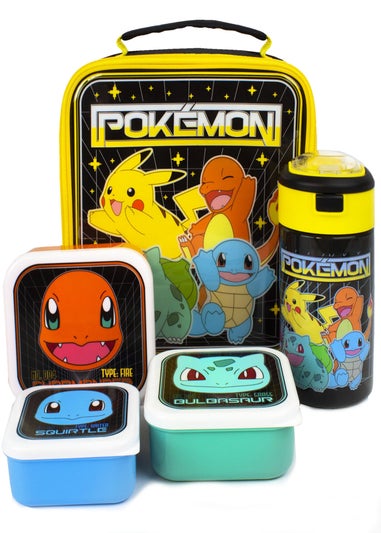 Pokemon Multi Character Kids Lunch Bag, Lunch Box & Bottle Set