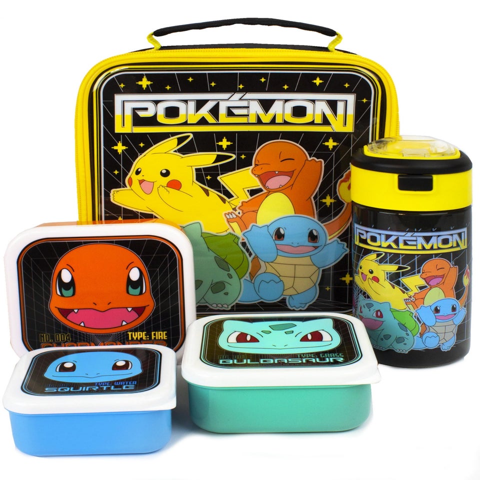 Pokemon Multi Character Kids Lunch Bag, Lunch Box & Bottle Set