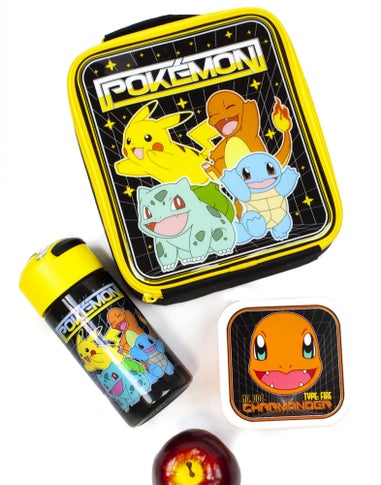 Pokemon Multi Character Kids Lunch Bag, Lunch Box & Bottle Set