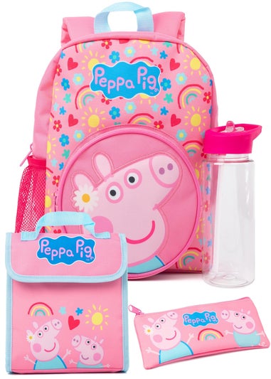 Peppa Pig Pink Backpack 4 Piece Set