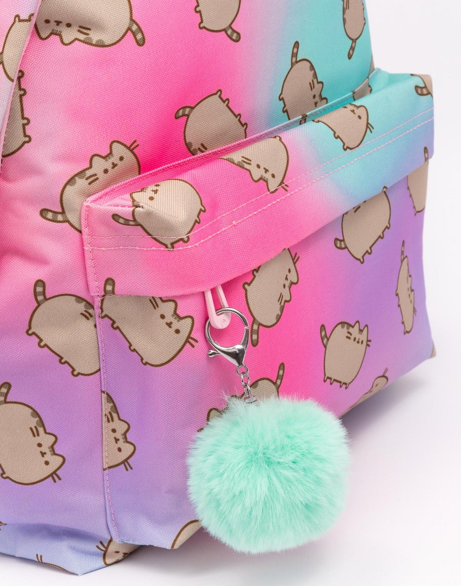 Pusheen Multi Colour Backpack with Pom Pom Keyring